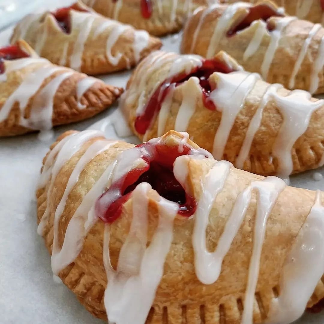 Cherry hand pies with a sugar glaze