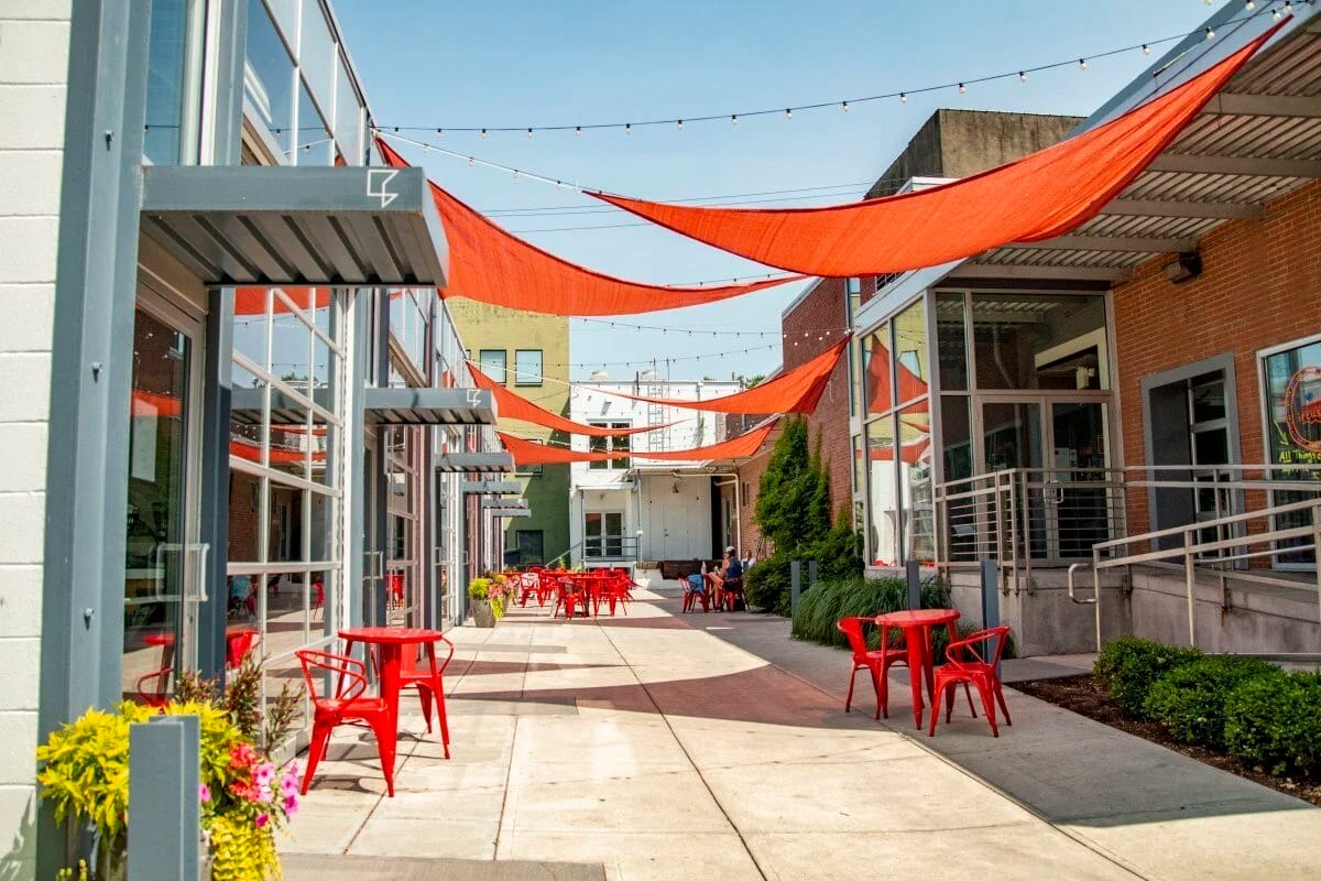 Press Bay Alley in downtown Ithaca